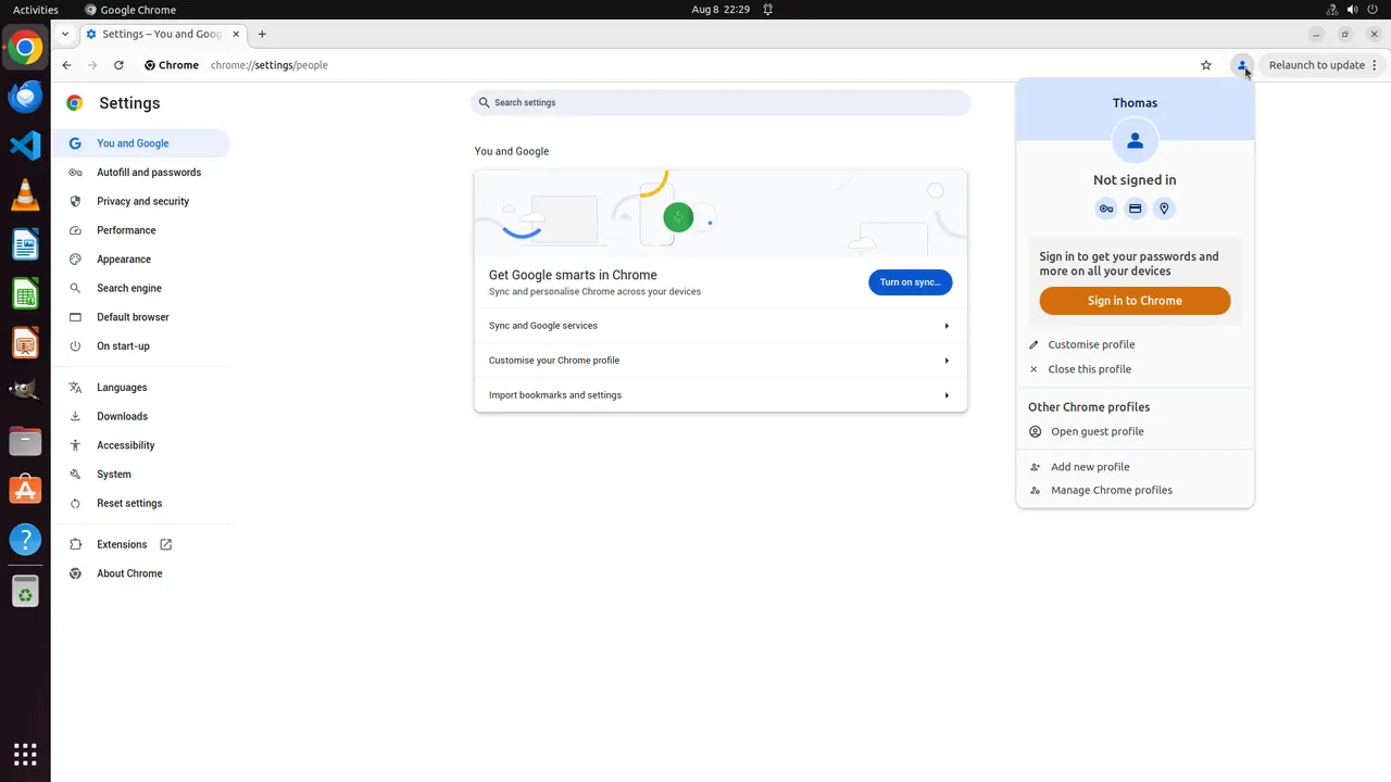 Chrome profile task completed by the computer-use agent